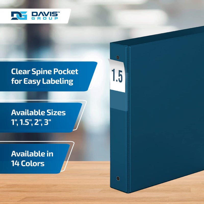 Davis Group Premium Economy 6-Pack 3-Ring Binders for School or Office, Round-Ring Binders, 1.5 Inch, Navy Blue - Image 4